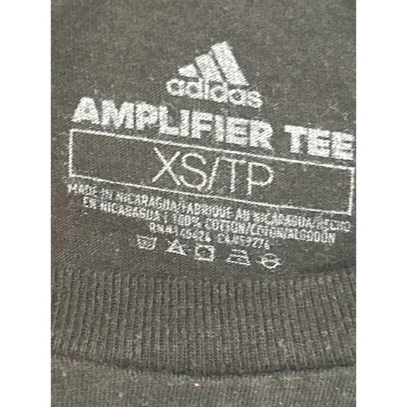 ADIDAS Women's Black Cotton Top T-Shirt GUC Women's Size XS - Picture 6 of 9